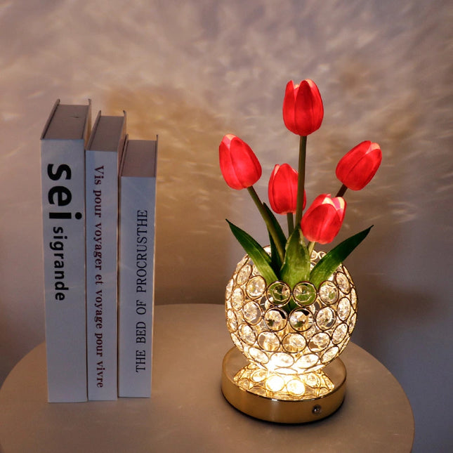 Crystal Tulip Vase Lamp