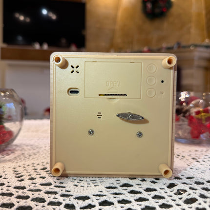 Christmas Wooden Music Box Alarm Clock