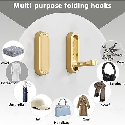 Folding Gold Wall Hooks