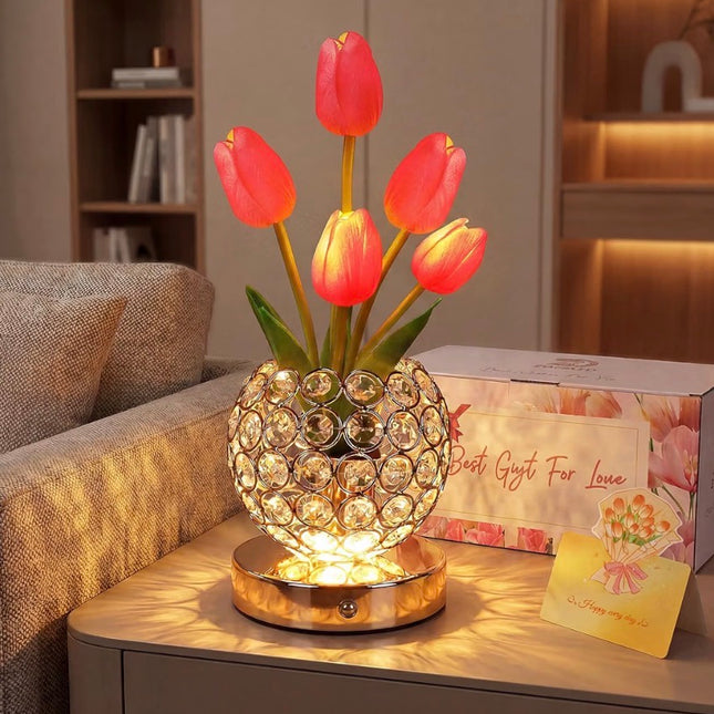 Crystal Tulip Vase Lamp