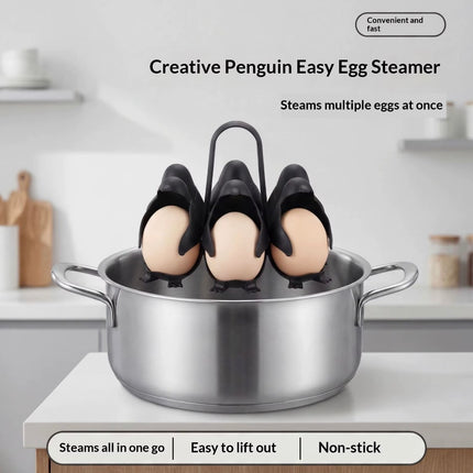 Penguin Egg Holder & Boiler Basket