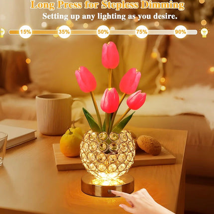 Crystal Tulip Vase Lamp