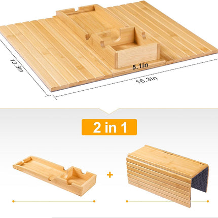 Bamboo Sofa Cup Holder Tray