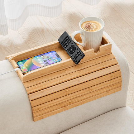 Bamboo Sofa Cup Holder Tray