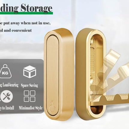Folding Gold Wall Hooks